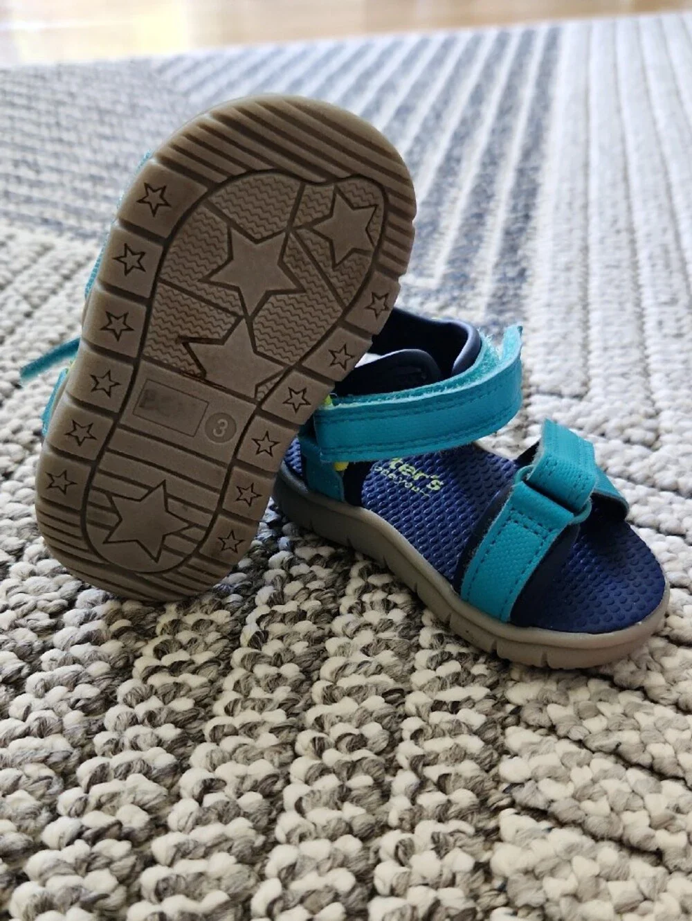 Toddler Size 3 Carter's Teal & Navy Adjustable Comfort Sandals